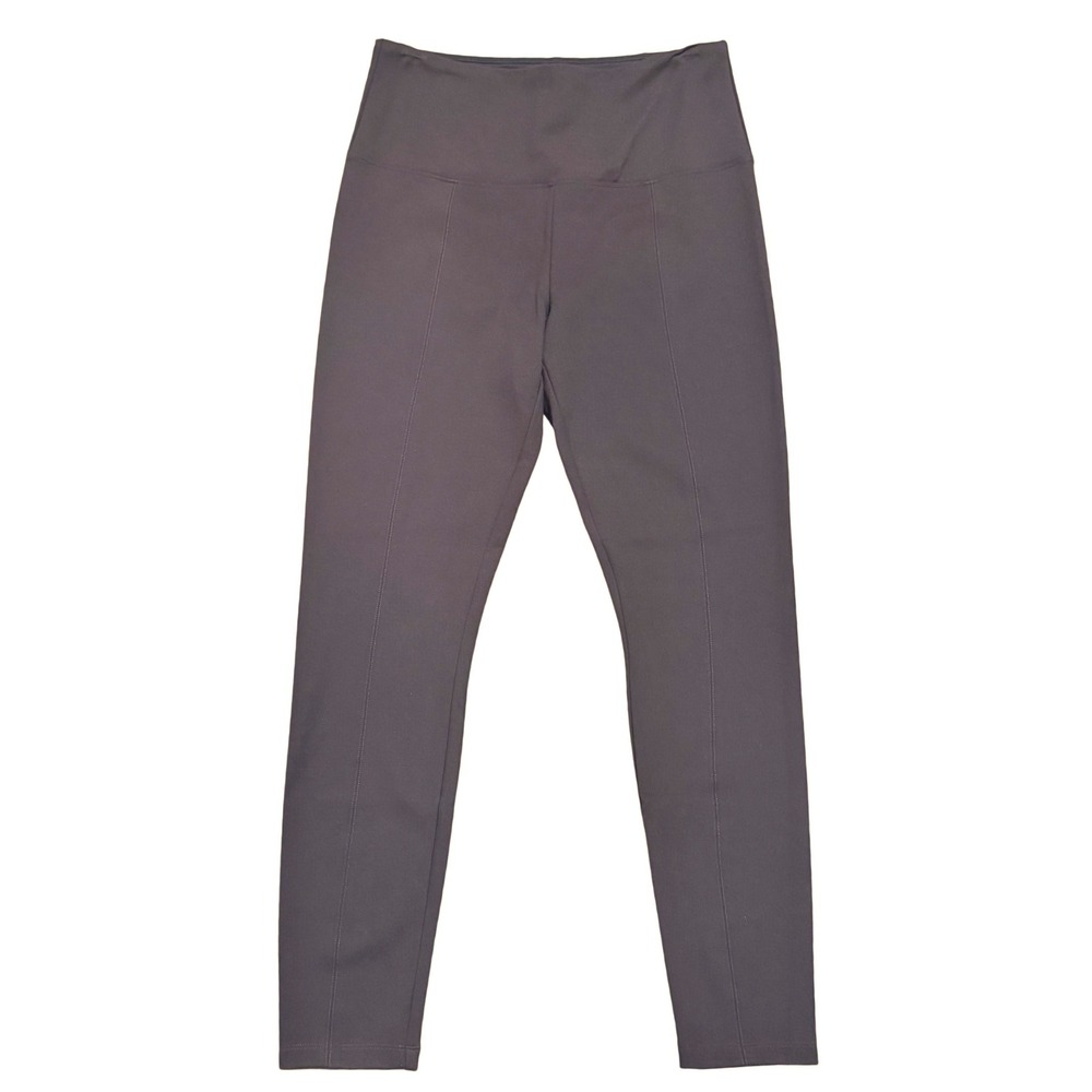 Lysse New York Womens Large Brown High Waisted Pintuck Seam Leggings Yoga Pants
